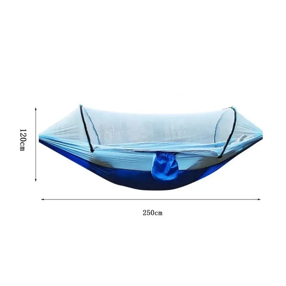 🏕️ Outdoor Camping Hammock with Mosquito Net | Lightweight Parachute Fabric Hanging Hammock Bed, 250x120cm 🌳