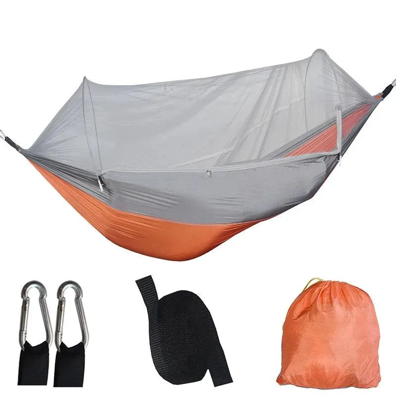 🏕️ Outdoor Camping Hammock with Mosquito Net | Lightweight Parachute Fabric Hanging Hammock Bed, 250x120cm 🌳