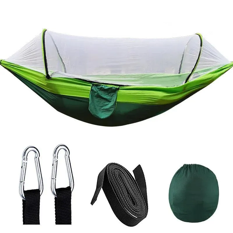 🏕️ Outdoor Camping Hammock with Mosquito Net | Lightweight Parachute Fabric Hanging Hammock Bed, 250x120cm 🌳