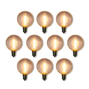 10-Pack LED Filament G50 Globe Shatterproof Light Bulb, Dimmable, 1W,  E12 Candelabra Base