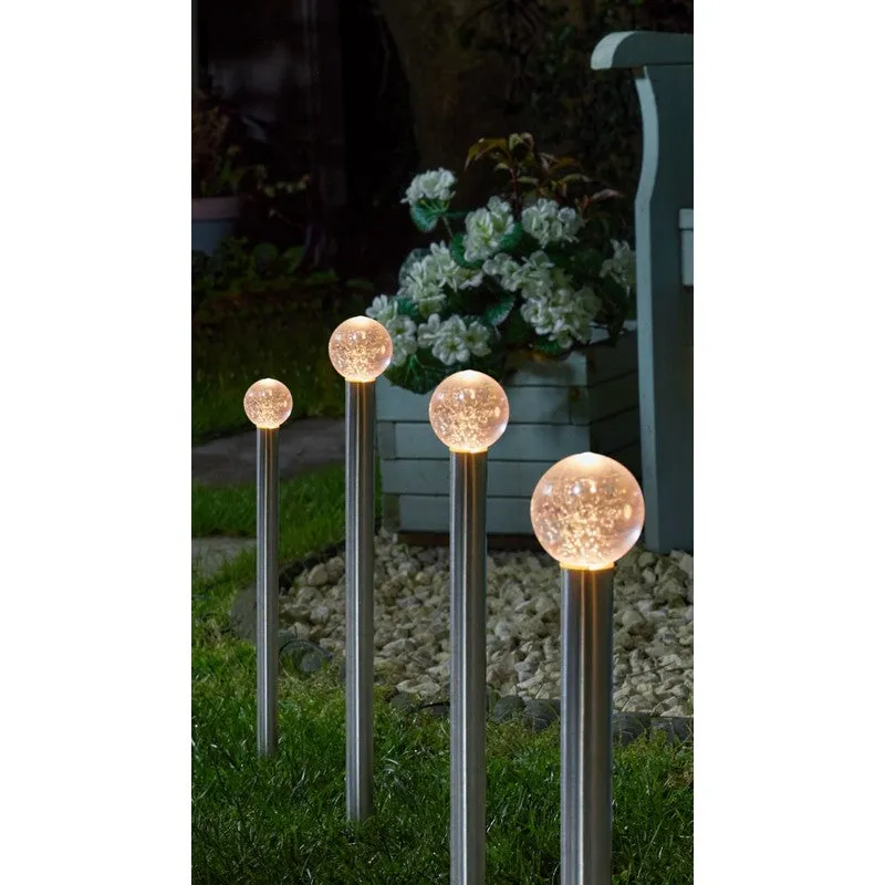 10 Pack Solar Garden Stake Light 10 Warm White LED - 44cm GlowBall by Smart Solar