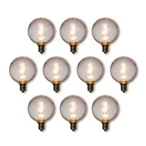 10-Pack Warm White .7-Watt LED G50 Globe Light Bulb, Shatterproof, E12 Candelabra Base