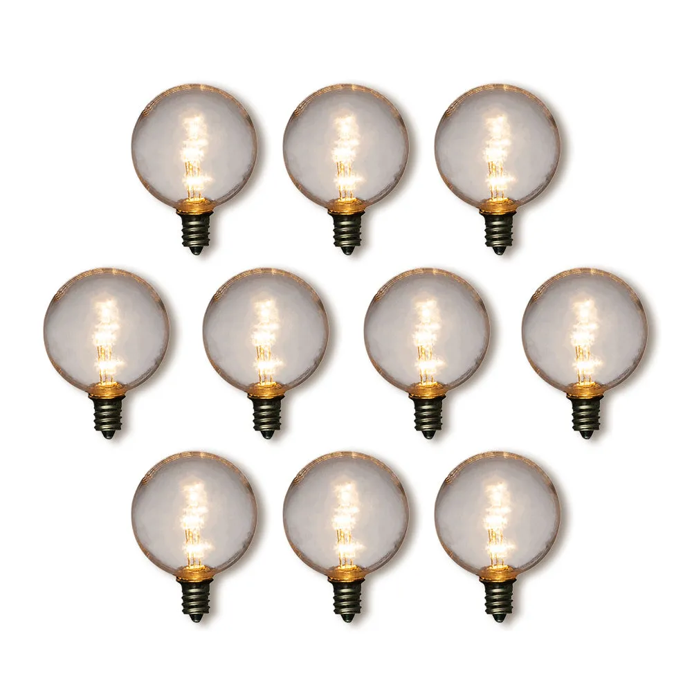 10-Pack Warm White .7-Watt LED G50 Globe Light Bulb, Shatterproof, E12 Candelabra Base