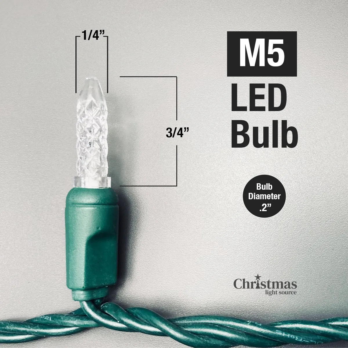 100-light M5 Green LED Net Lights, Green Wire