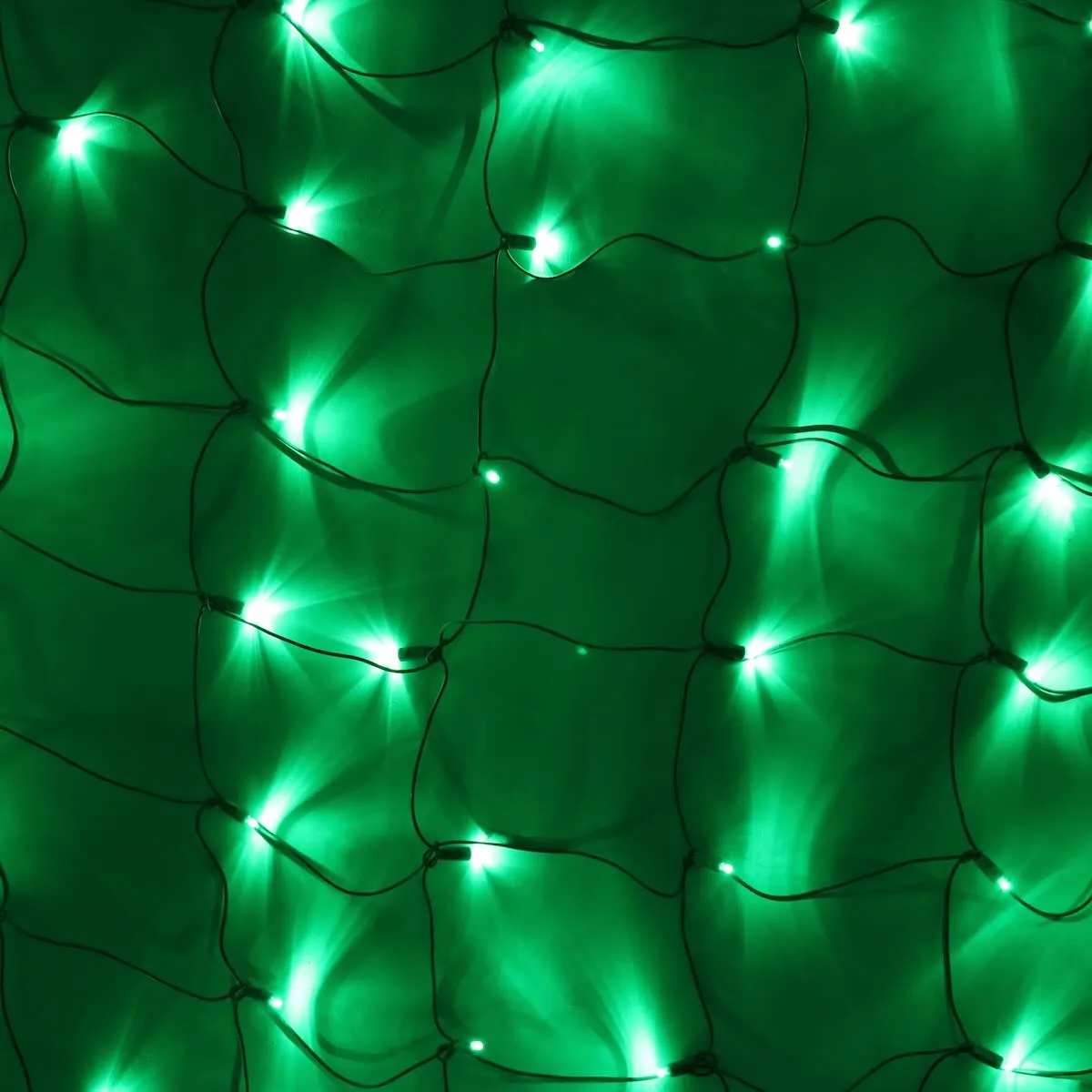 100-light M5 Green LED Net Lights, Green Wire