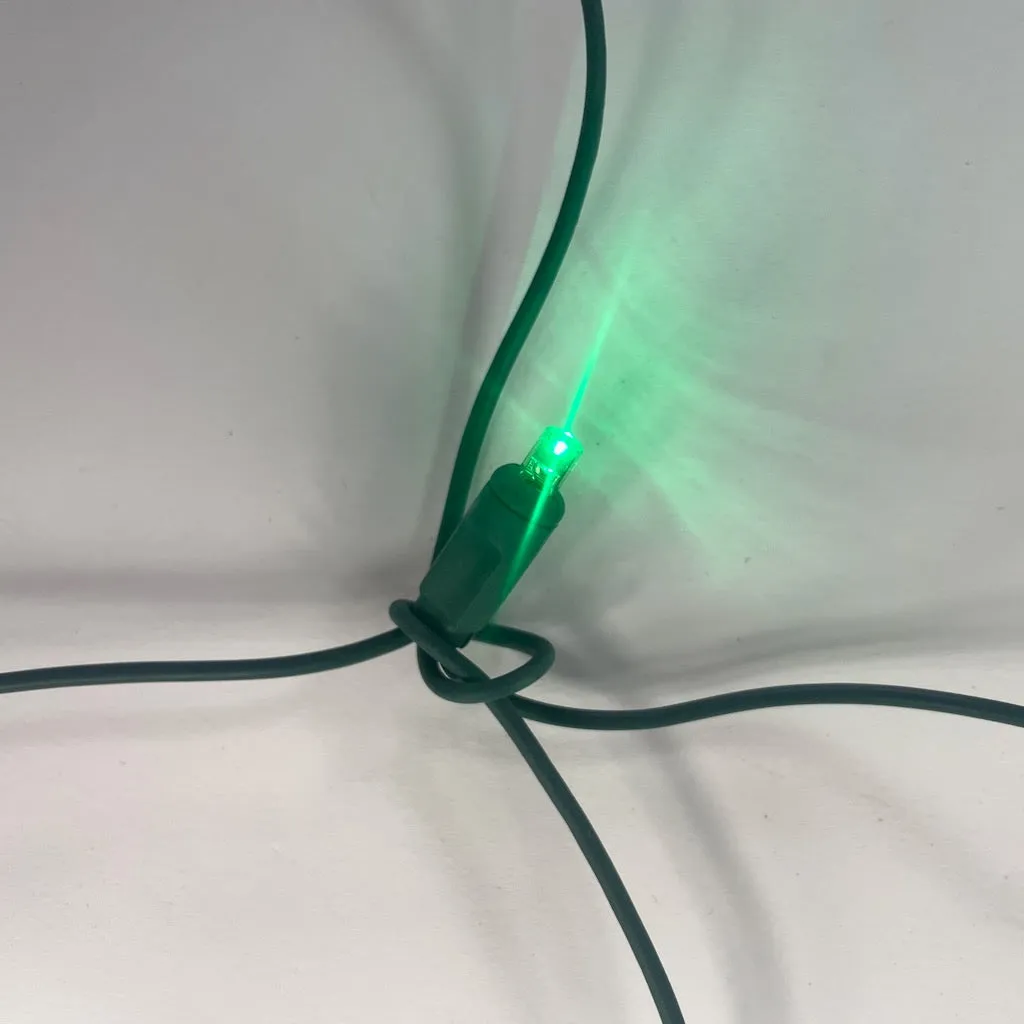 100-light M5 Green LED Net Lights, Green Wire