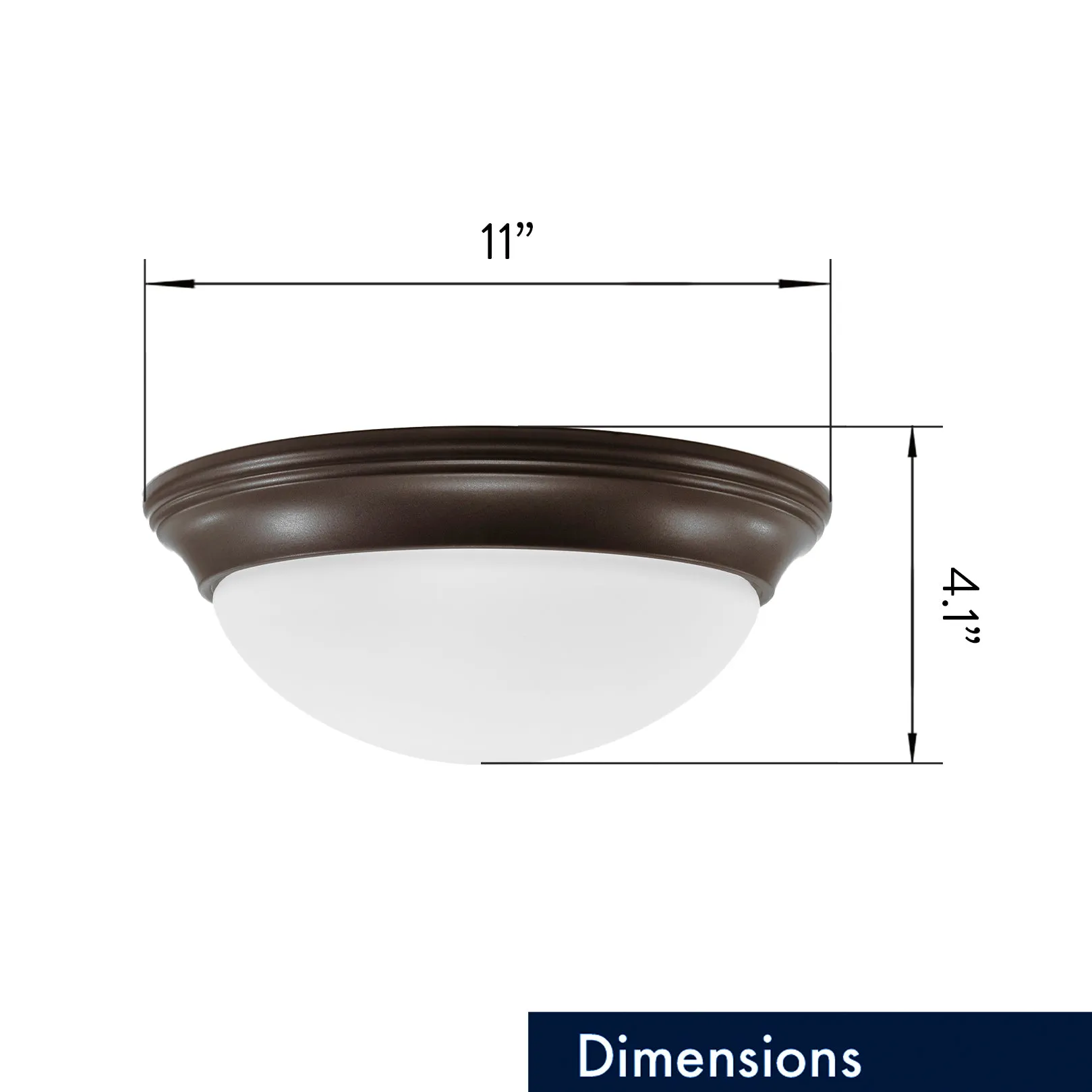 11 Inch Integrated LED Smooth Ceiling Flush Mount Fixture, 1150 Lumen, 3K/4K/5K Switch, 90  CRI, in 3 Finishes