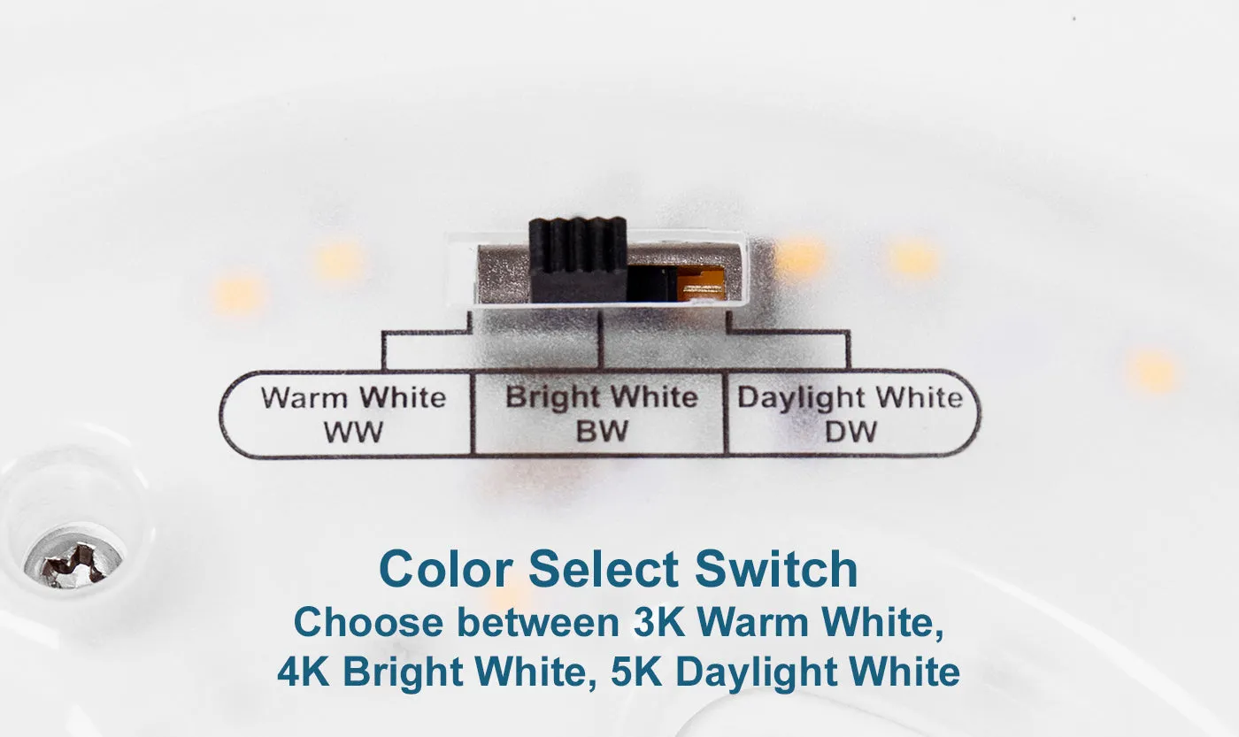 11 Inch Integrated LED Smooth Ceiling Flush Mount Fixture, 1150 Lumen, 3K/4K/5K Switch, 90  CRI, in 3 Finishes