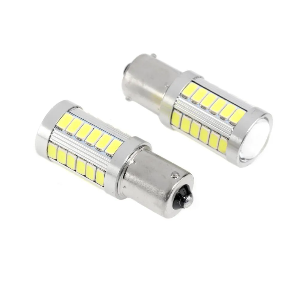 1156 P21W BA15S LED Backup Reverse/Turn Signal/Brake Tail Light Bulbs 20W 4000LM 6500K White 33LED Series | 2 Bulbs