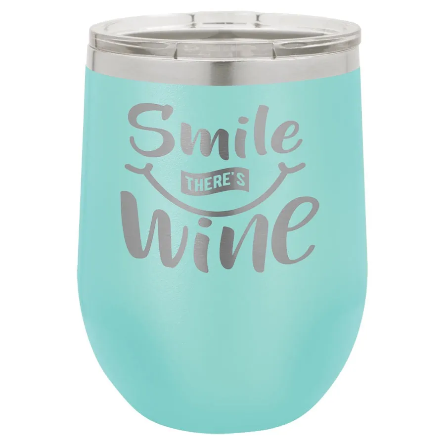 12 oz. Laser Engraved Wine Tumbler with Lid