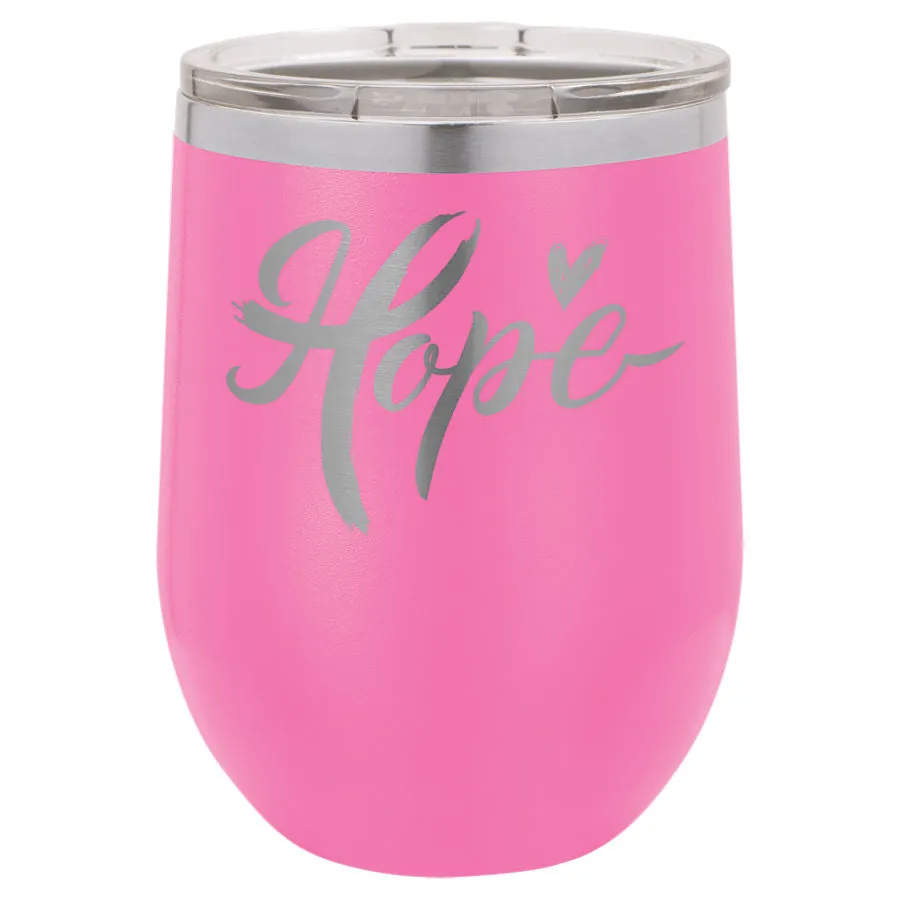 12 oz. Laser Engraved Wine Tumbler with Lid