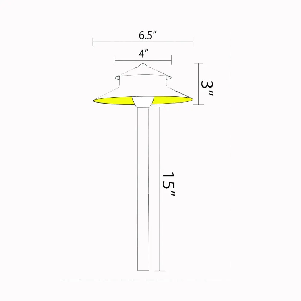 12V LED Landscape Two-Tier 18.5" Path Light Dark Brass