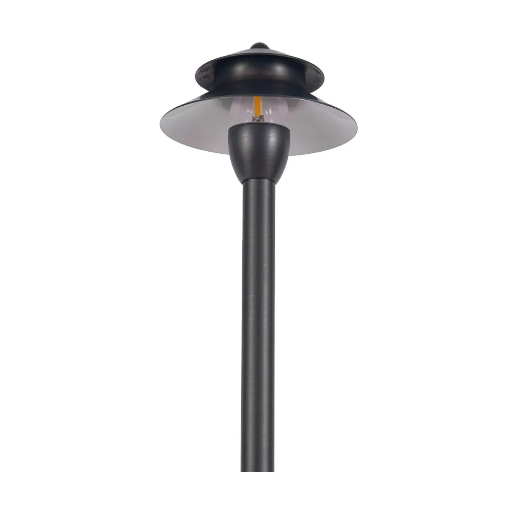 12V LED Landscape Two-Tier 18.5" Path Light Dark Brass