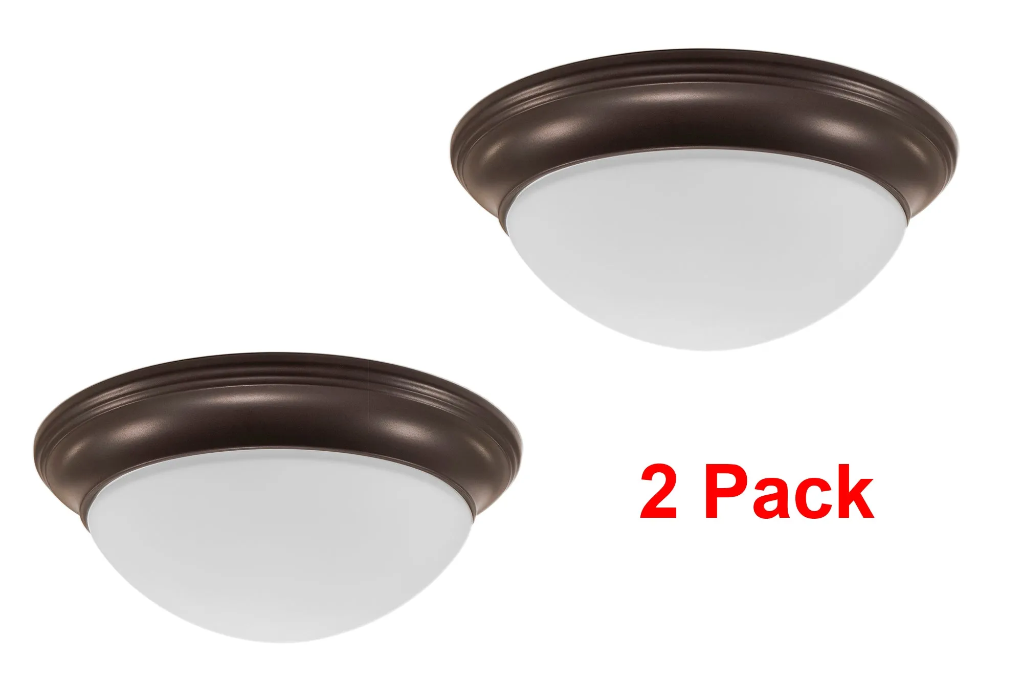 13 Inch Integrated LED Smooth Ceiling Flush Mount Fixture, 1950 Lumen, 3K/4K/5K Switch, 90  CRI, in 3 Finishes