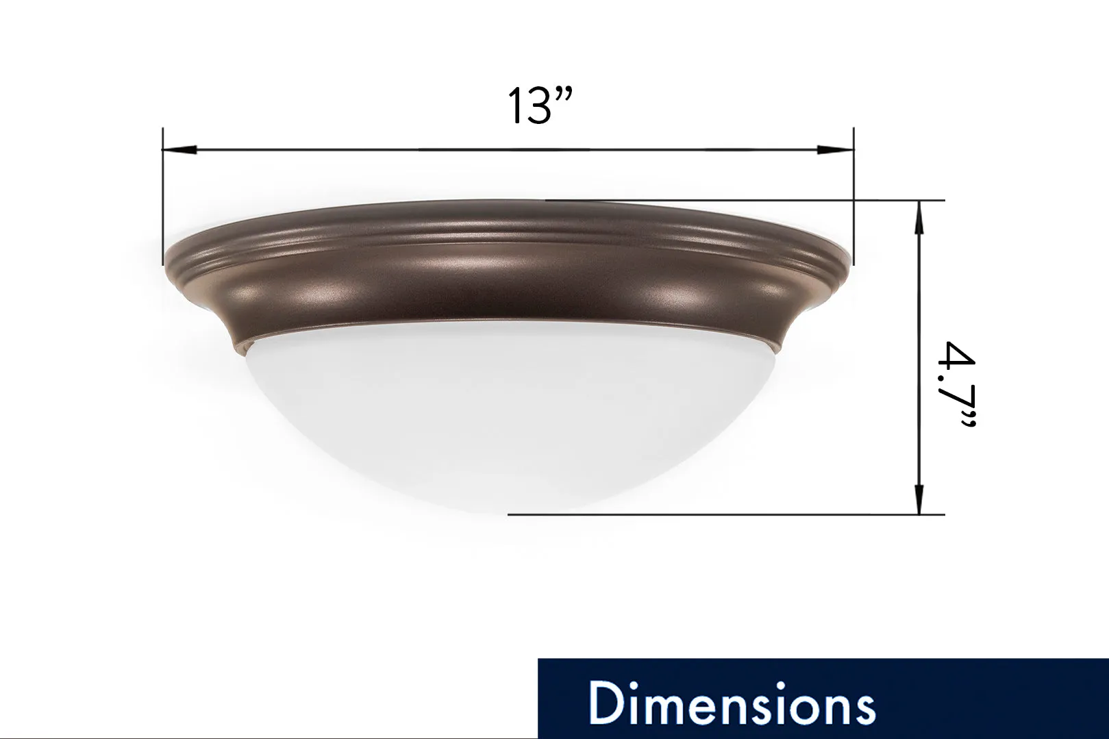 13 Inch Integrated LED Smooth Ceiling Flush Mount Fixture, 1950 Lumen, 3K/4K/5K Switch, 90  CRI, in 3 Finishes