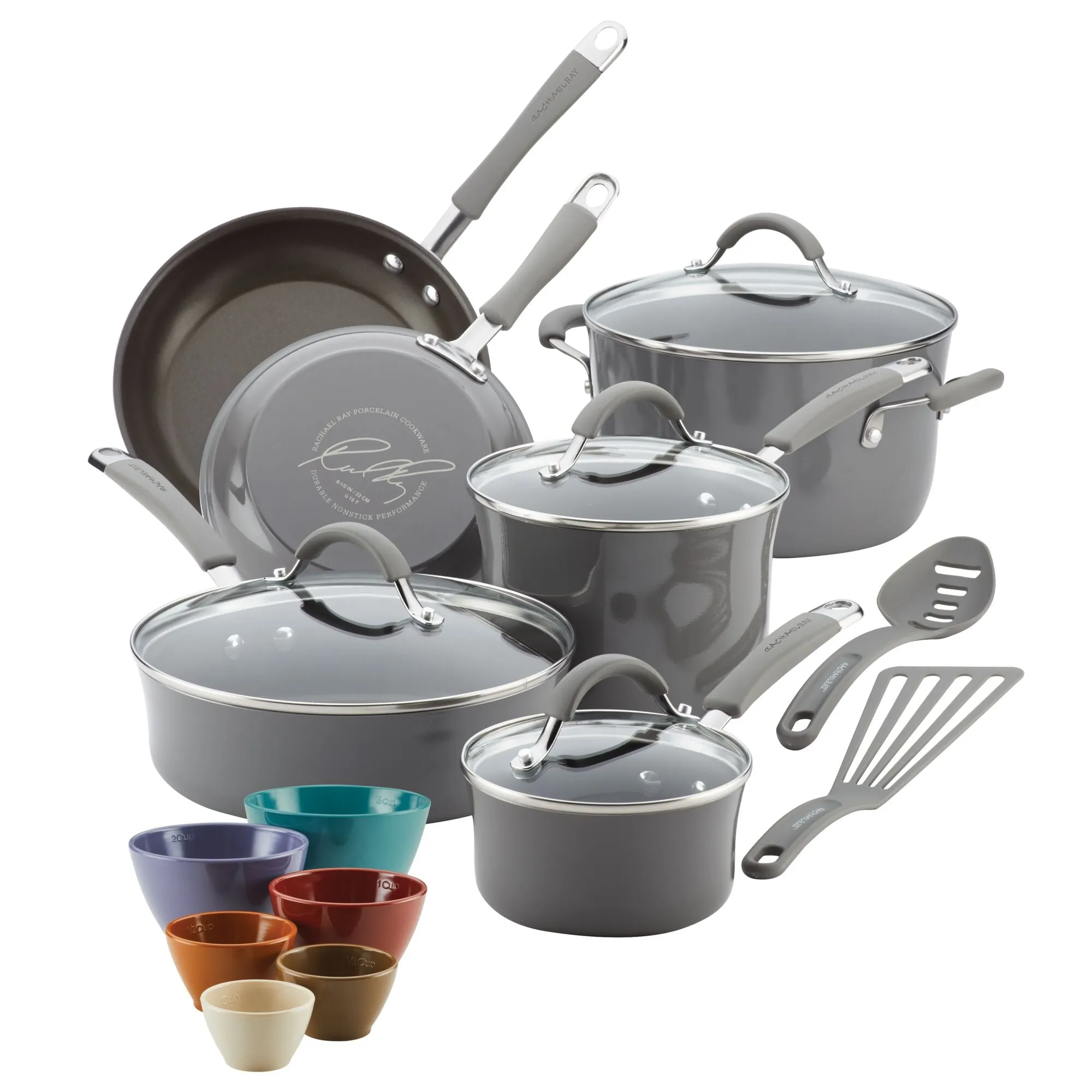 18-Piece Cucina Nonstick Cookware and Prep Bowl Set