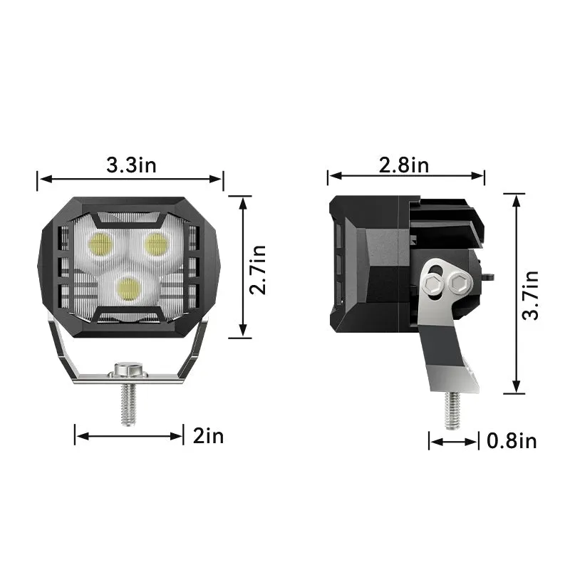 3 Inch LED Work Lights with Bracket for 2022-2024 Toyota Tundra | Horizon Series