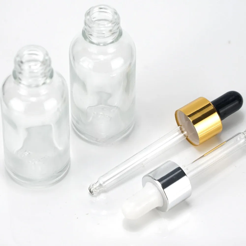 30ml Glass Dropper Bottle Clear with Pipette Lid