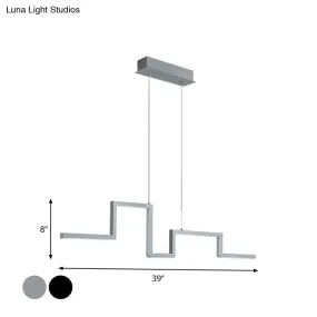 31.5"/39" Linear Kitchen Island LED Pendant Light - Minimalistic Metal Design in Black/Grey, Warm/White