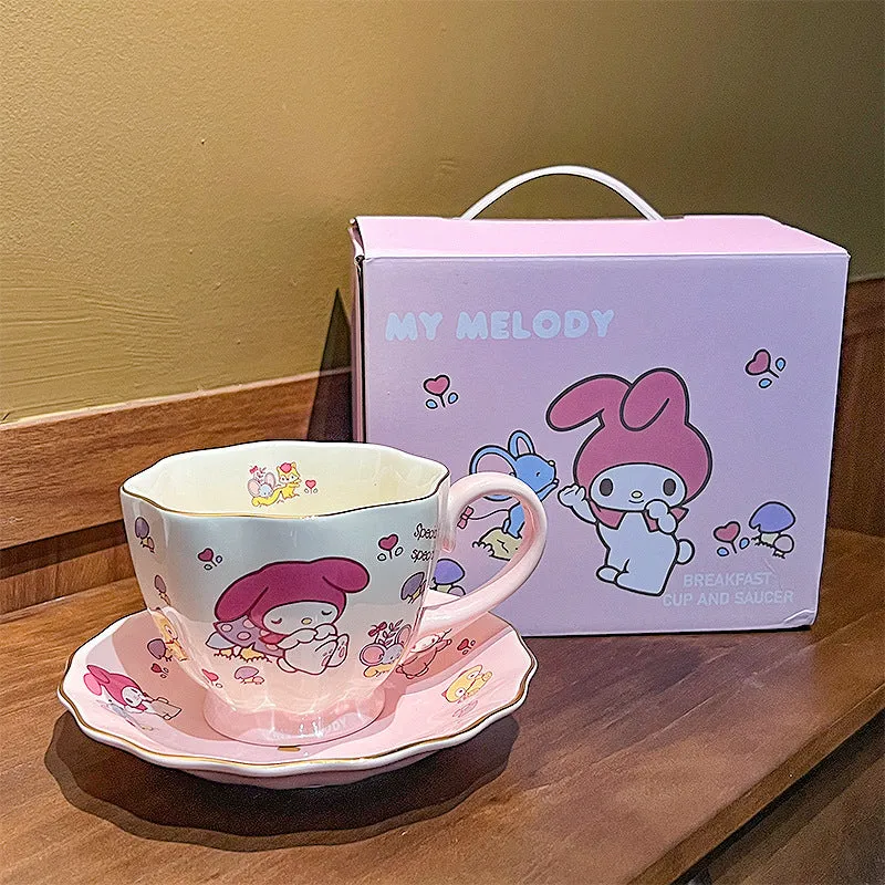 400ml Cute Coffee Cup and Saucer