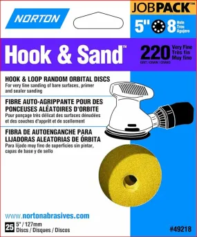 5" Very Fine P220 Grit Paper Hook & Loop Disc (25/Pack)