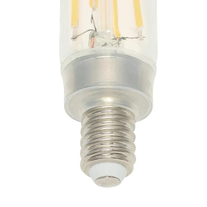 5W T8 Filament LED Dimmable Clear 2700K E12 (Candelabra) Base