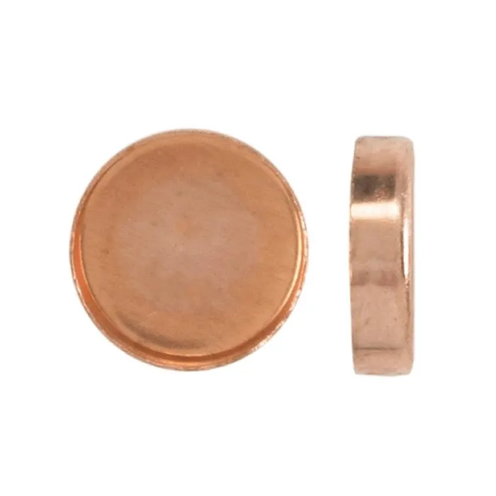 6mm Copper Bezel Round 4 pack