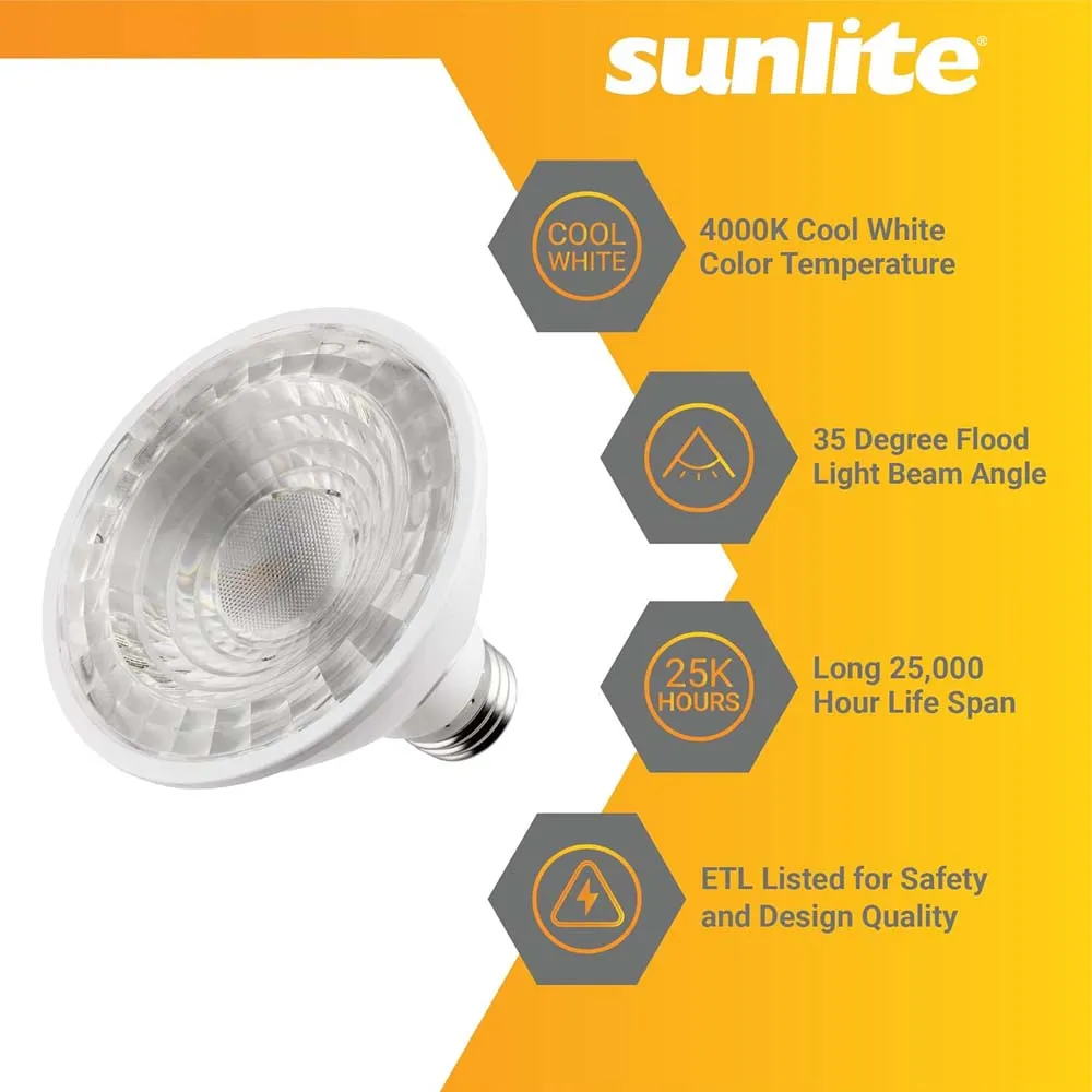 6Pk - Sunlite LED Par30 Short Neck Dimmable 4000k Cool White Bulb