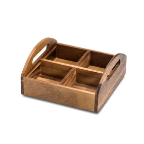 Acacia Wood 4 Compartment Snack Tray