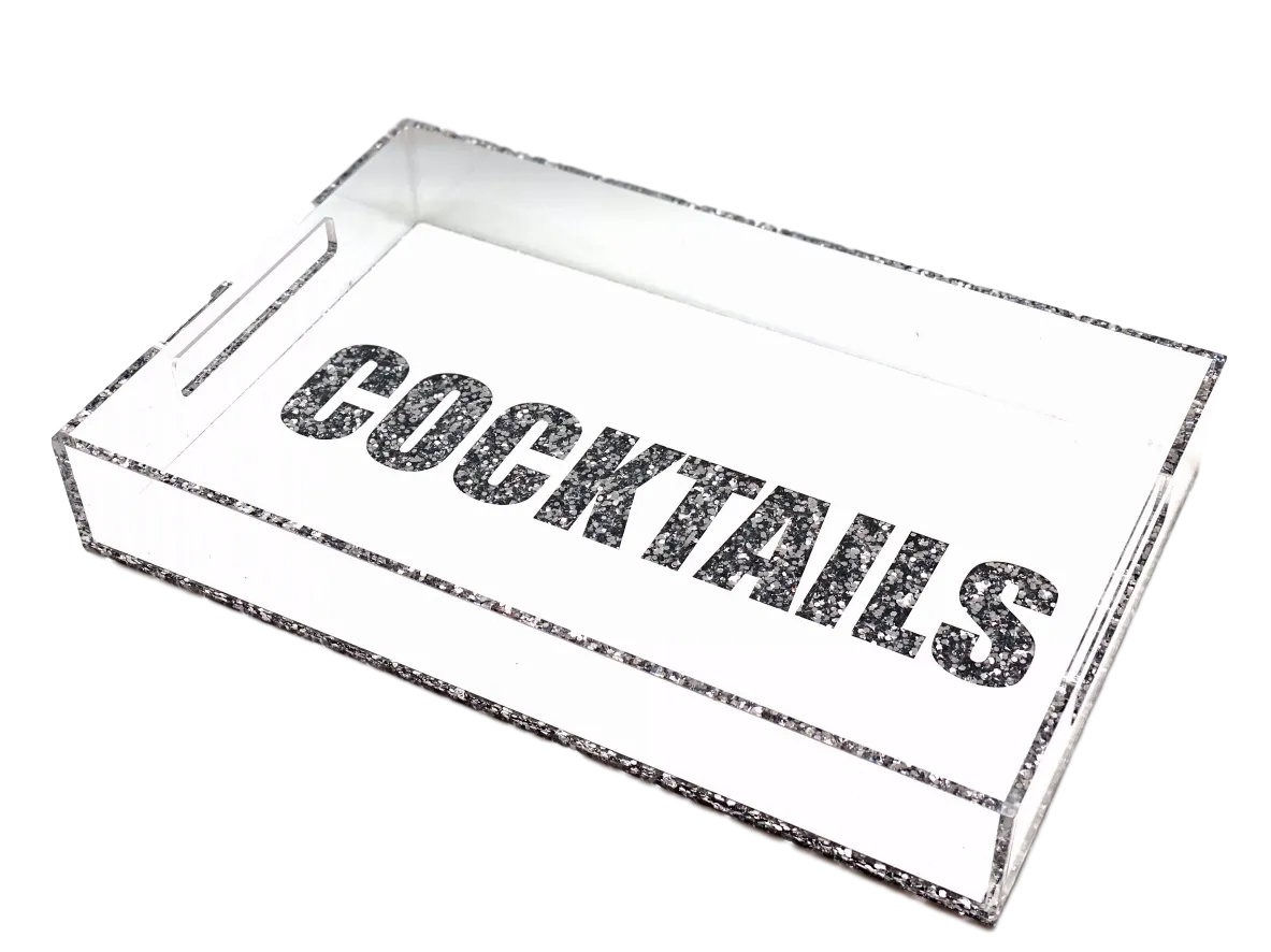 Acrylic Glitter Cocktails Tray