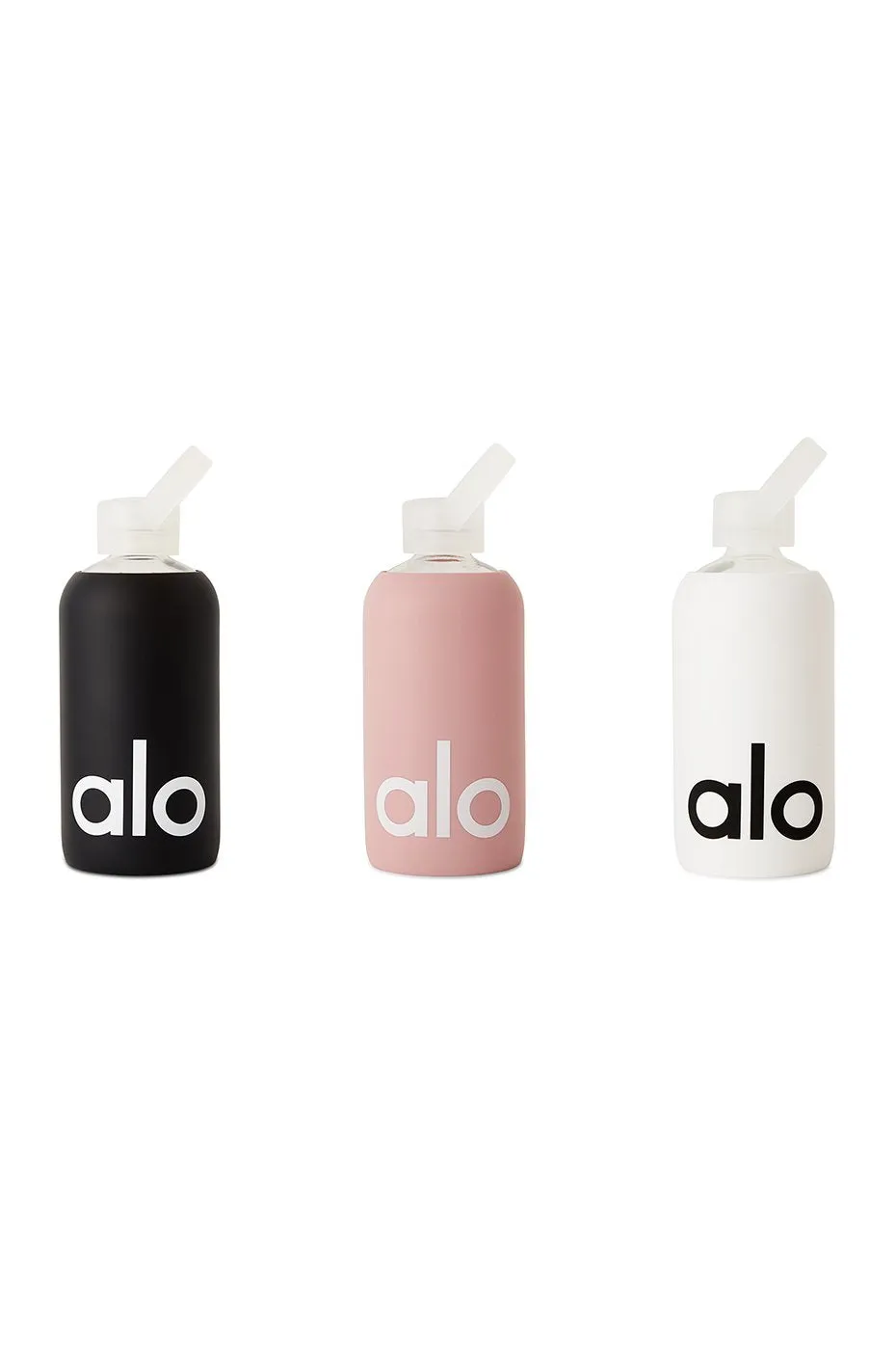 Alo Glass Water Bottle - 500mL - Black