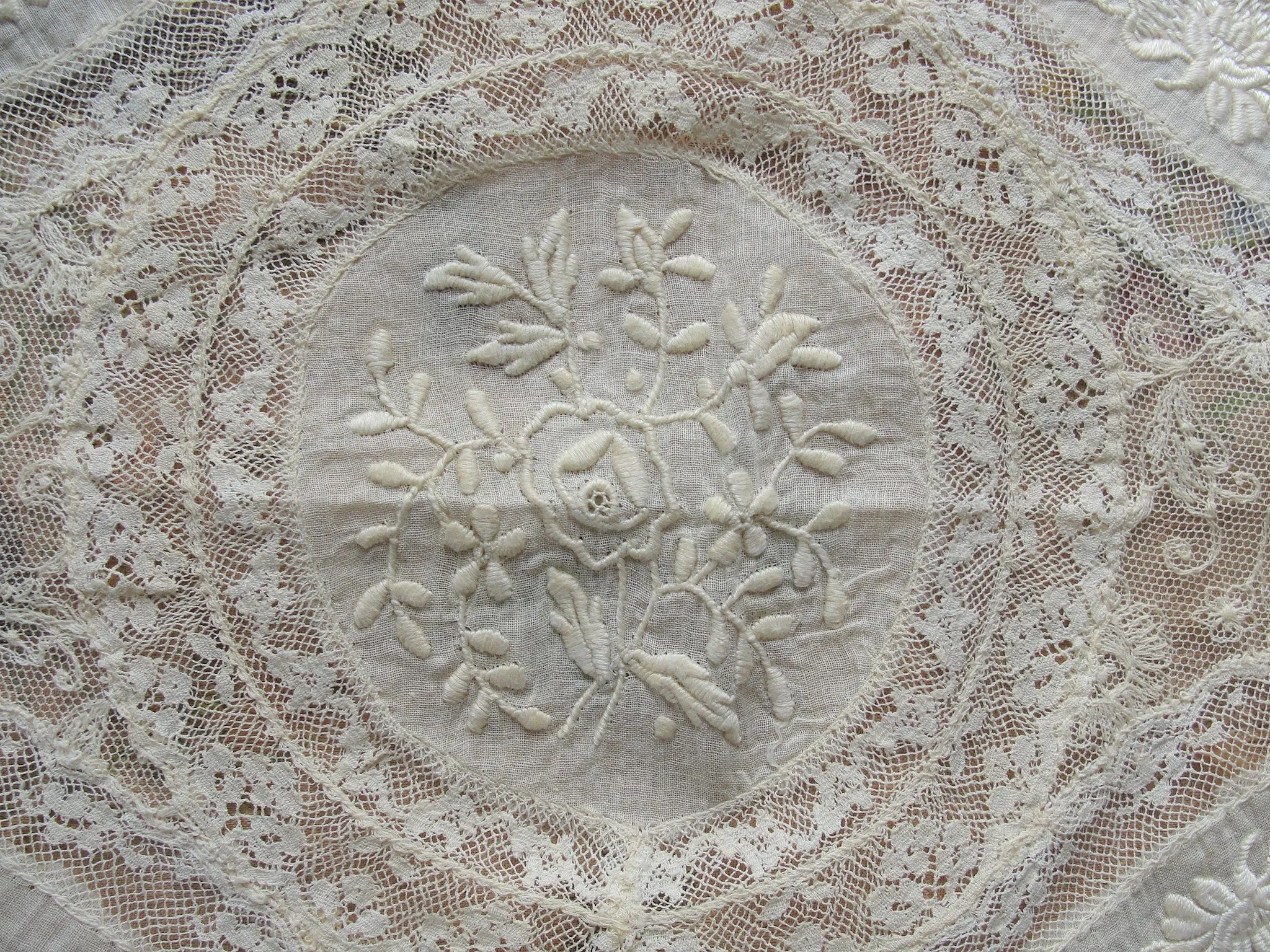 AMAZING Antique French Normandy Lace Tray Cloth,Gorgeous Lace Hand White Work Embroidery, Lace Boudoir Cloth,Chateau Decor,Collectible Lace