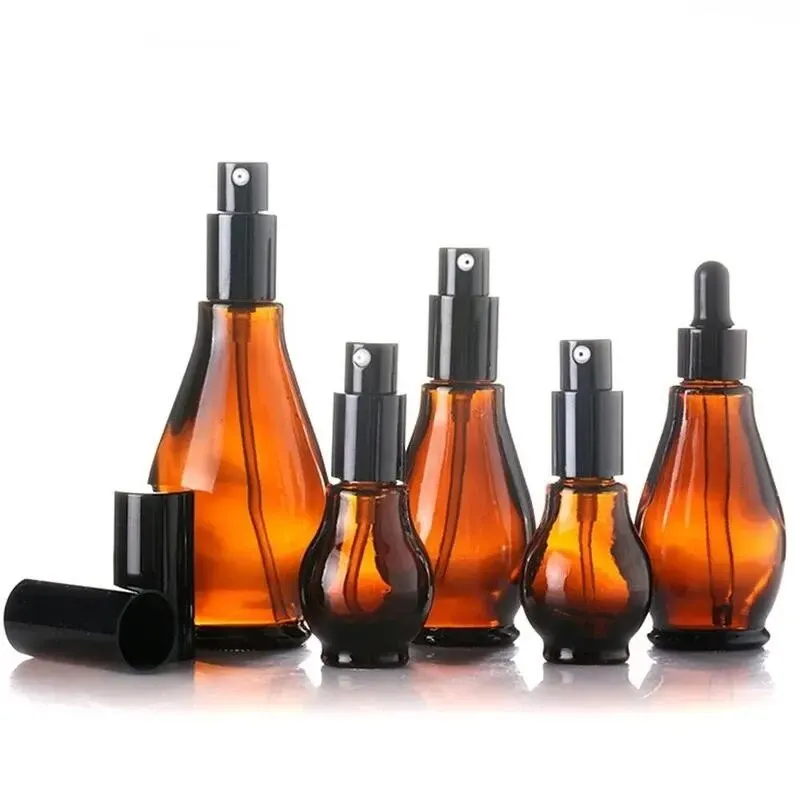 Amber Glass Spray Pump and Dropper Bottles