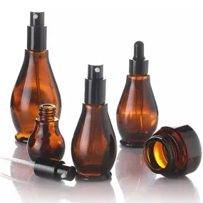 Amber Glass Spray Pump and Dropper Bottles