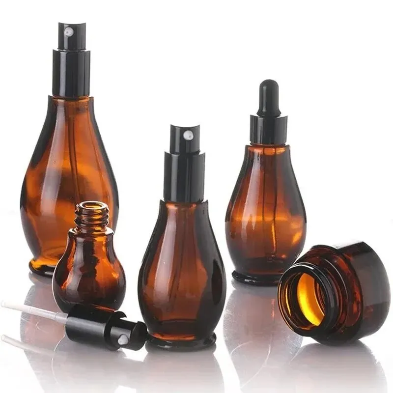 Amber Glass Spray Pump and Dropper Bottles