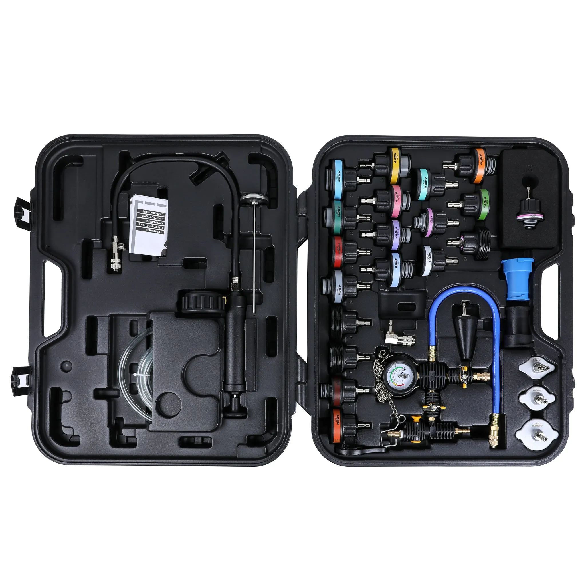 ARES 15044 - 32-Piece Cooling System Leakage Tester and Vacuum Refill Kit