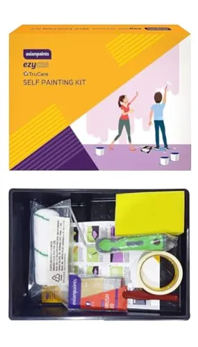 Asian Paints EzyCR8 TruCare DIY Self Painting Kit for Walls and Other Surfaces (Paint Roller, Paint Brush, Painting Tray, Sponge, Masking Tape)