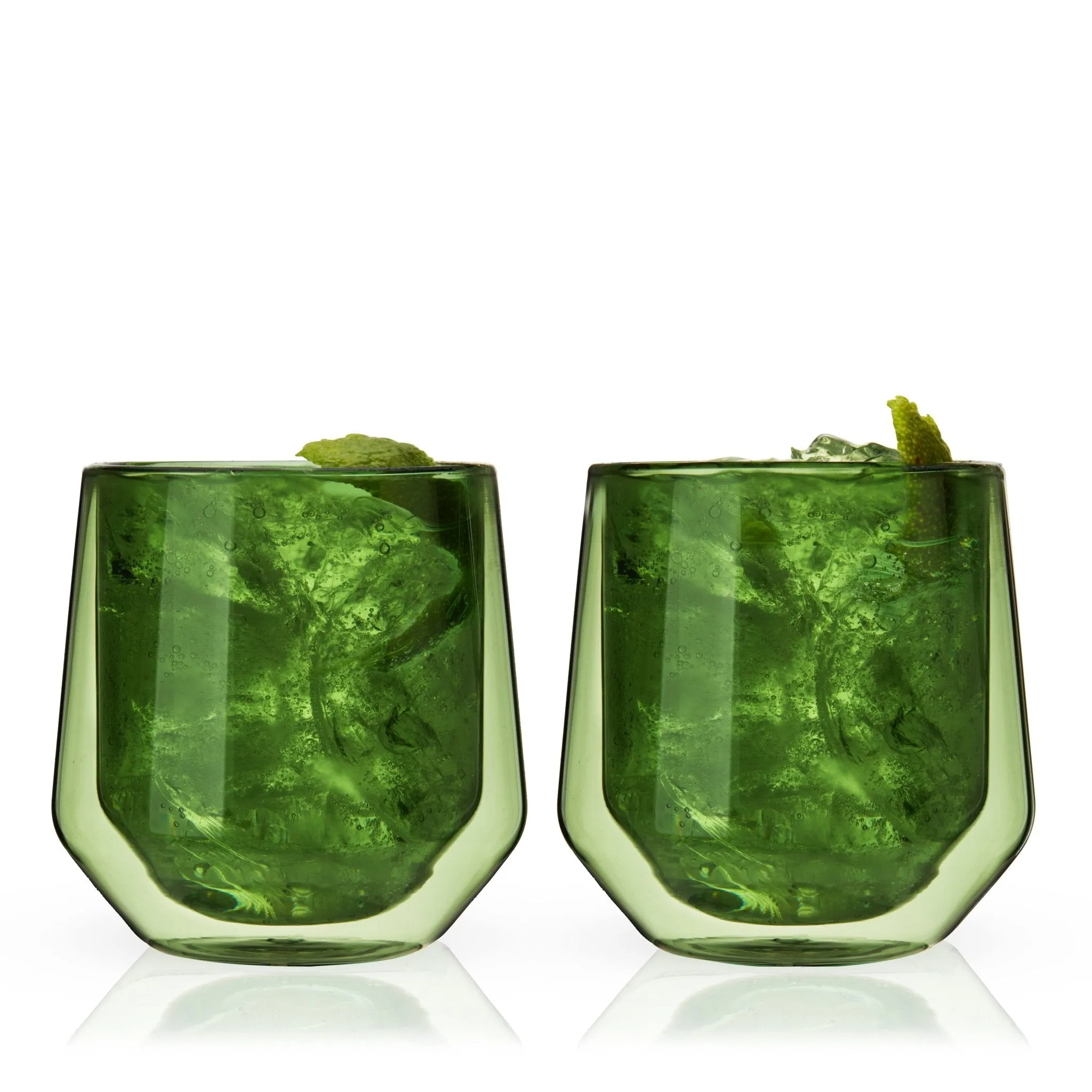 Aurora Double-Walled Tumblers in Green, Set of 2