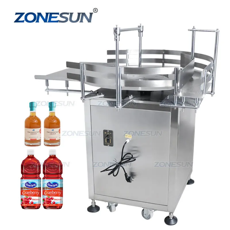 Automatic Round Rotary Plastic Glass Bottle Unscrambler Glass Bottle Sorting Turntable Feeding Table