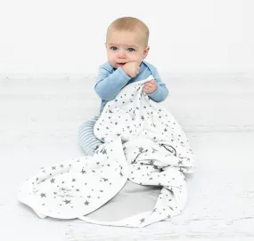 BABY Blanket, 4 Season Stroller Merino Wool & Organic Cotton Blanket, 40" x 31.5", Star White