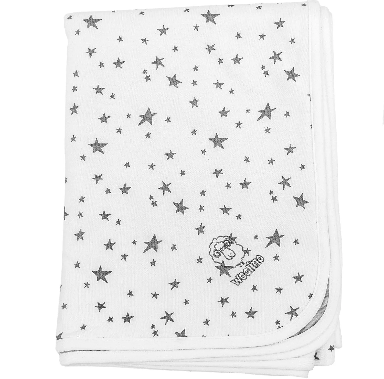 BABY Blanket, 4 Season Stroller Merino Wool & Organic Cotton Blanket, 40" x 31.5", Star White