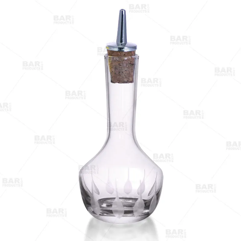 BarConic® Bitters Bottle - Feather Etched Glass - 3oz