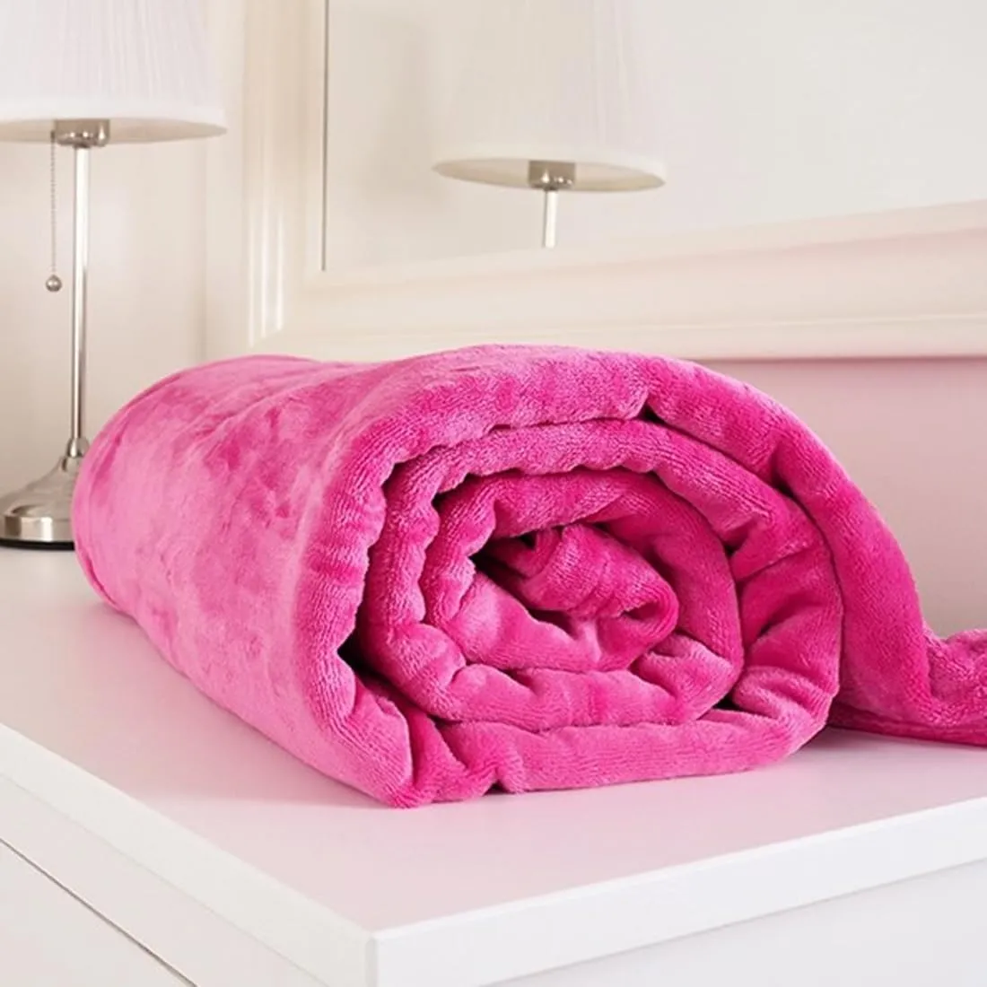 BENAVJI Mink Floral Embossed Super Soft Heavy Bed Velvet for Winter Blanket Quilt Rajai (Pink, Double)