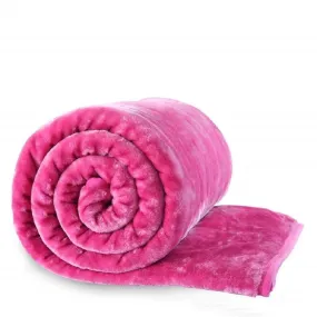 BENAVJI Mink Floral Embossed Super Soft Heavy Bed Velvet for Winter Blanket Quilt Rajai (Pink, Double)