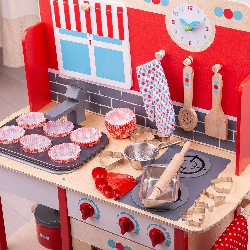 Bigjigs Baking Set Young Chef Play Kitchen Montessori Practical Life Materials  3yrs 