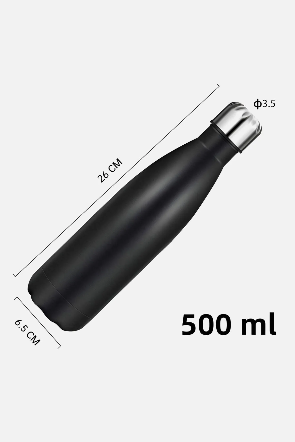 Black Stainless Steel Vacuum Flask Bottle - S24 - BT0002R