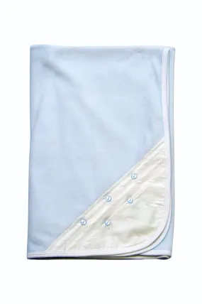 Blue Button Velour Boy Blanket