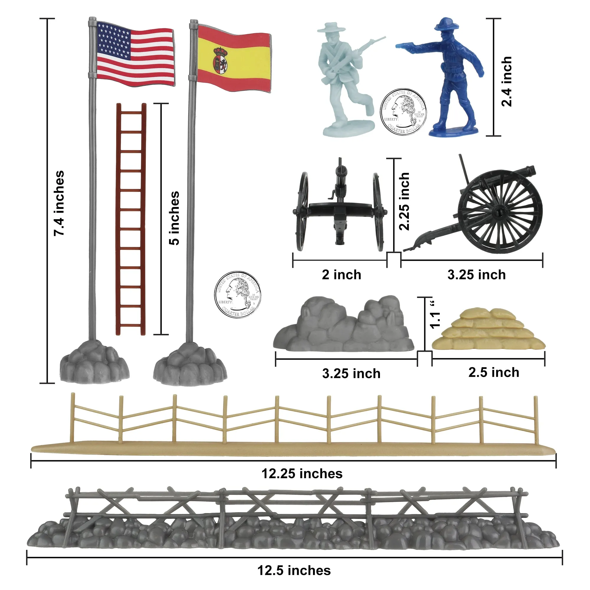 BMC The Rough Riders Charge Up San Juan Hill - 102pc Boxed Playset