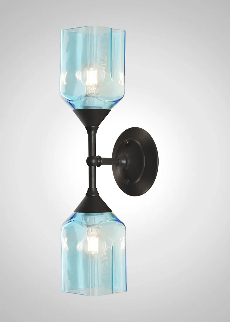 Bottle Glass Linear Double Sconce