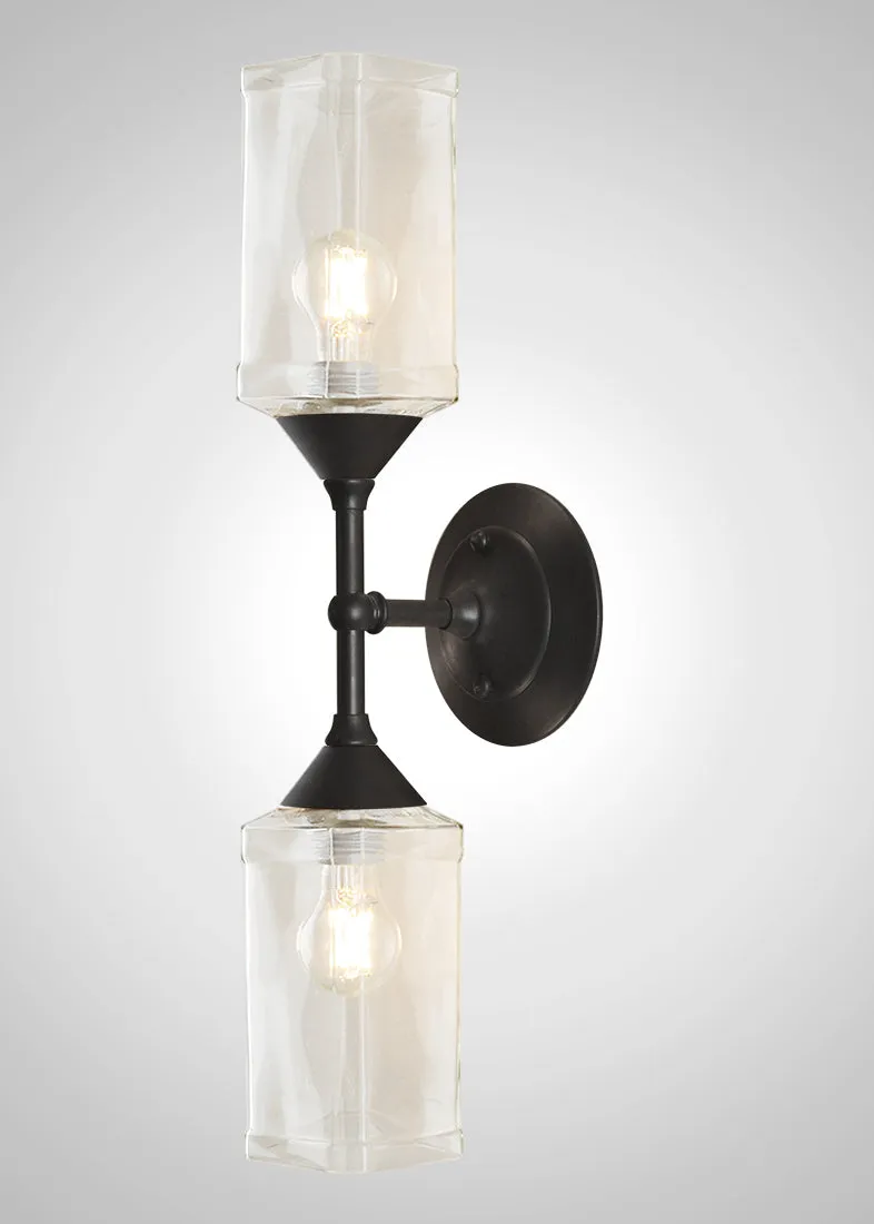 Bottle Glass Linear Double Sconce